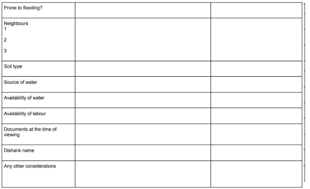 Land Scouting form p1